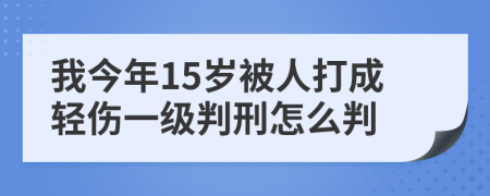 我今年15岁被人打成轻伤一级判刑怎么判