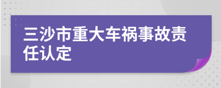 三沙市重大车祸事故责任认定