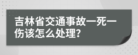 吉林省交通事故一死一伤该怎么处理？