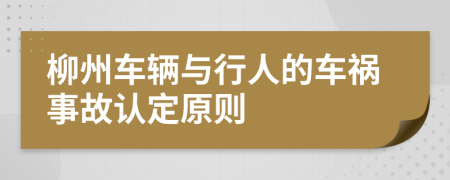 柳州车辆与行人的车祸事故认定原则
