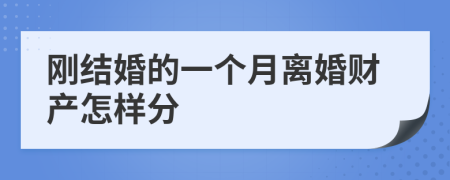 刚结婚的一个月离婚财产怎样分
