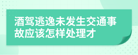 酒驾逃逸未发生交通事故应该怎样处理才