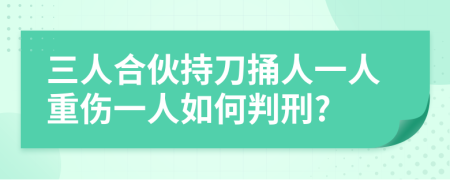 三人合伙持刀捅人一人重伤一人如何判刑?