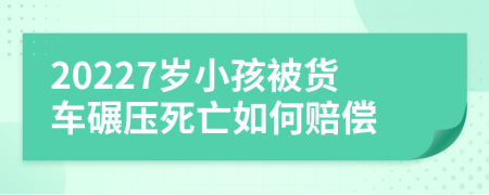 20227岁小孩被货车碾压死亡如何赔偿