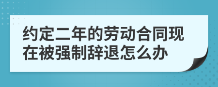 约定二年的劳动合同现在被强制辞退怎么办