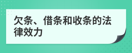 欠条、借条和收条的法律效力