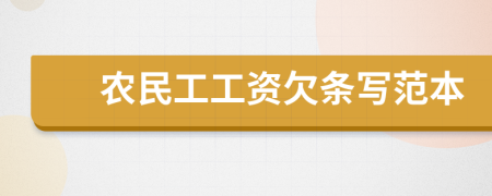 农民工工资欠条写范本