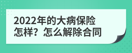 2022年的大病保险怎样？怎么解除合同