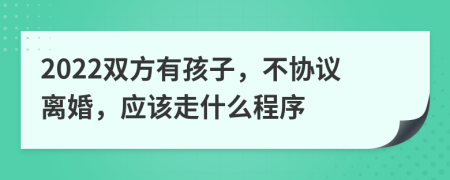 2022双方有孩子，不协议离婚，应该走什么程序