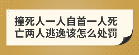 撞死人一人自首一人死亡两人逃逸该怎么处罚