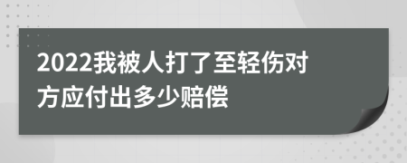 2022我被人打了至轻伤对方应付出多少赔偿