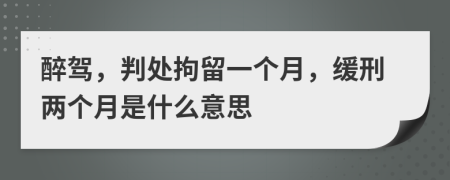 醉驾，判处拘留一个月，缓刑两个月是什么意思