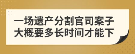 一场遗产分割官司案子大概要多长时间才能下