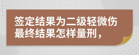 签定结果为二级轻微伤最终结果怎样量刑，