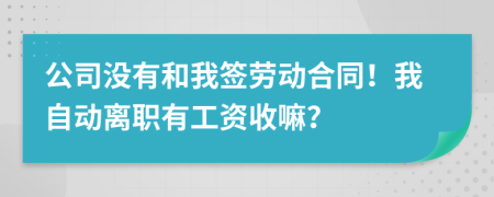 公司没有和我签劳动合同！我自动离职有工资收嘛？