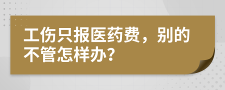 工伤只报医药费，别的不管怎样办？