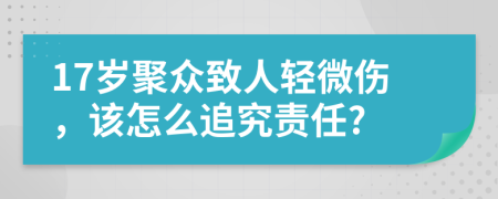 17岁聚众致人轻微伤，该怎么追究责任?