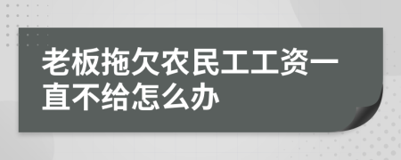 老板拖欠农民工工资一直不给怎么办