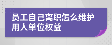 员工自己离职怎么维护用人单位权益