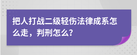 把人打战二级轻伤法律成系怎么走，判刑怎么？