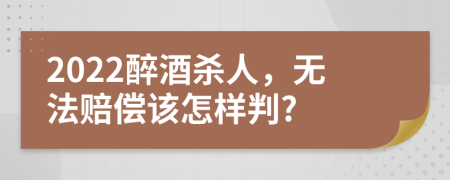 2022醉酒杀人，无法赔偿该怎样判?