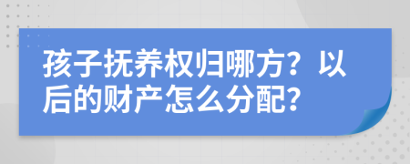 孩子抚养权归哪方？以后的财产怎么分配？