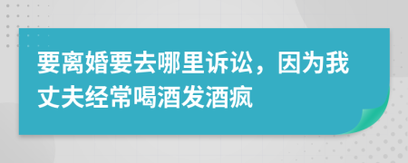 要离婚要去哪里诉讼，因为我丈夫经常喝酒发酒疯