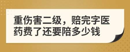 重伤害二级，赔完字医药费了还要陪多少钱