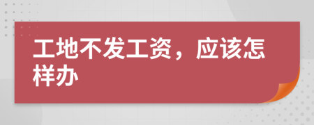 工地不发工资，应该怎样办