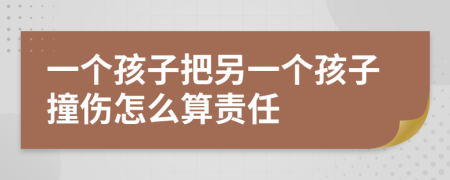 一个孩子把另一个孩子撞伤怎么算责任