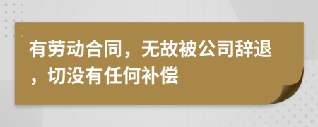 有劳动合同，无故被公司辞退，切没有任何补偿