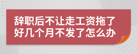 辞职后不让走工资拖了好几个月不发了怎么办