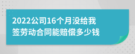 2022公司16个月没给我签劳动合同能赔偿多少钱