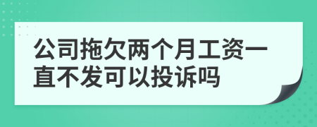 公司拖欠两个月工资一直不发可以投诉吗