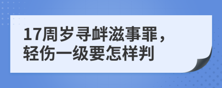 17周岁寻衅滋事罪，轻伤一级要怎样判