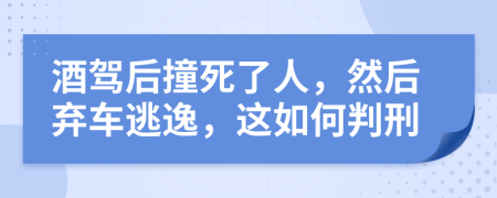 酒驾后撞死了人，然后弃车逃逸，这如何判刑