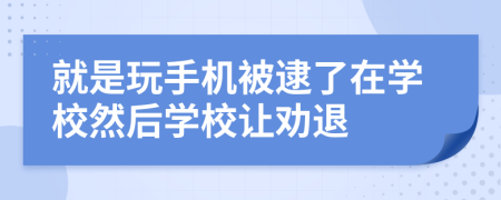 就是玩手机被逮了在学校然后学校让劝退