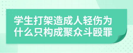 学生打架造成人轻伤为什么只构成聚众斗殴罪