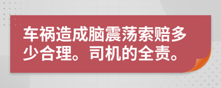 车祸造成脑震荡索赔多少合理。司机的全责。