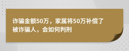 诈骗金额50万，家属将50万补偿了被诈骗人，会如何判刑