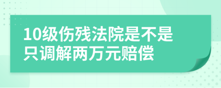 10级伤残法院是不是只调解两万元赔偿