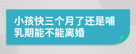 小孩快三个月了还是哺乳期能不能离婚