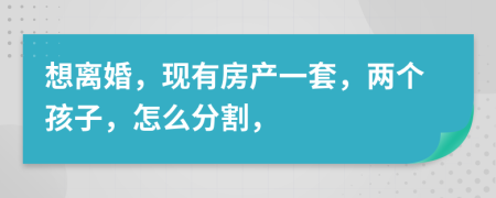 想离婚，现有房产一套，两个孩子，怎么分割，