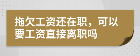 拖欠工资还在职，可以要工资直接离职吗