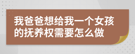 我爸爸想给我一个女孩的抚养权需要怎么做