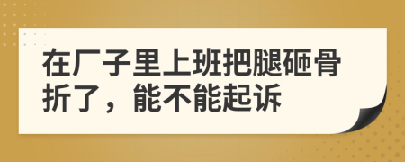 在厂子里上班把腿砸骨折了，能不能起诉