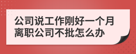 公司说工作刚好一个月离职公司不批怎么办