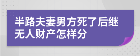 半路夫妻男方死了后继无人财产怎样分