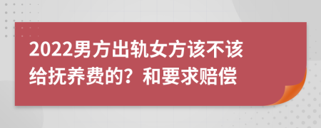 2022男方出轨女方该不该给抚养费的？和要求赔偿