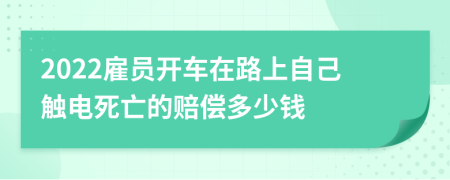 2022雇员开车在路上自己触电死亡的赔偿多少钱